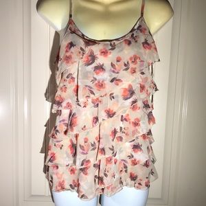 4/$10 item🤑 Lauren Conrad sz S adjustable straps summer blouse. CUTE!! EUC
